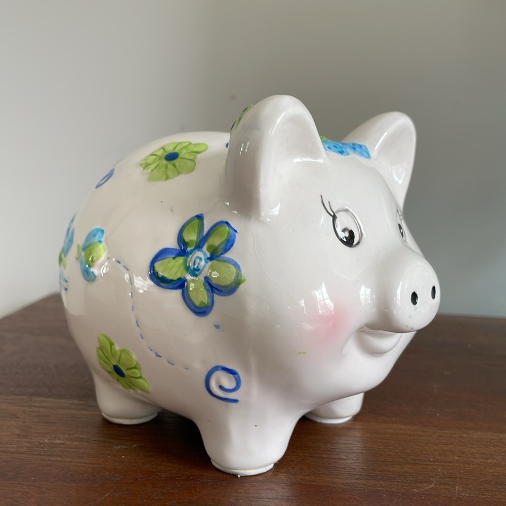 Vintage 1970s Ceramic Piggy Bank